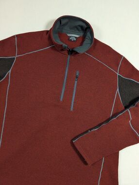 Kuhl Interceptr 1/4 Zip Fleece Pullover Sweater Mens XL Red 3111 KE1 Gorpcore